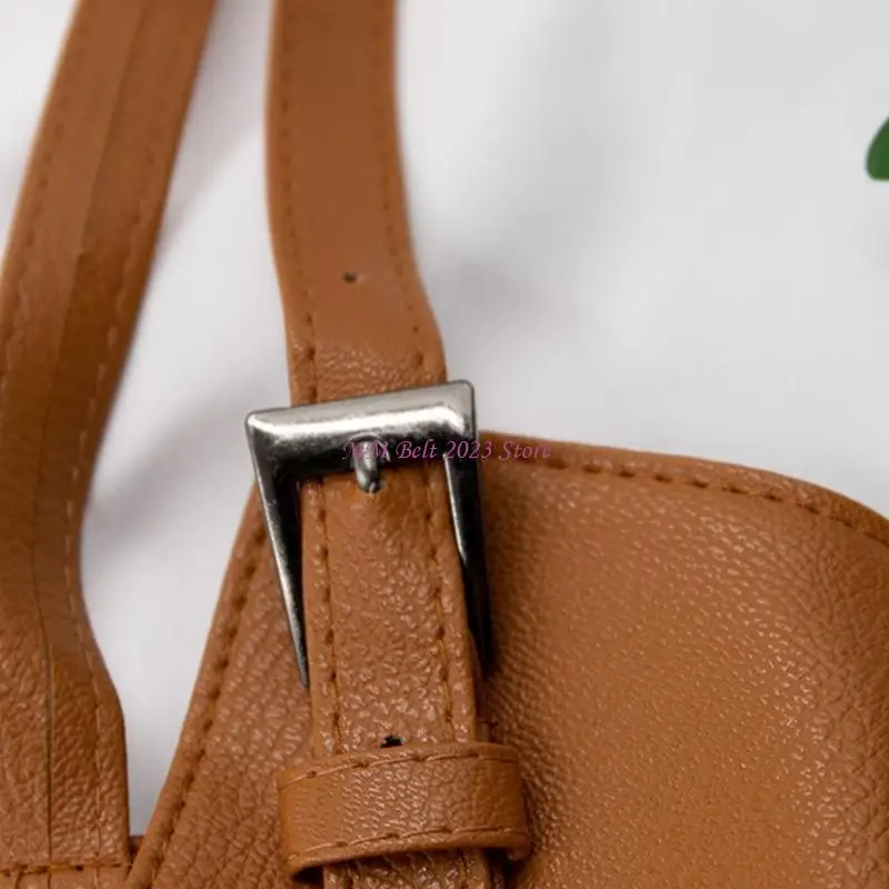 49me女性ヴィンテージゴシックフェイクレザーアンダーバストコルセットクロップトップソリッドカラー調整可能ベストウエストベルトダブルバックルシンチ