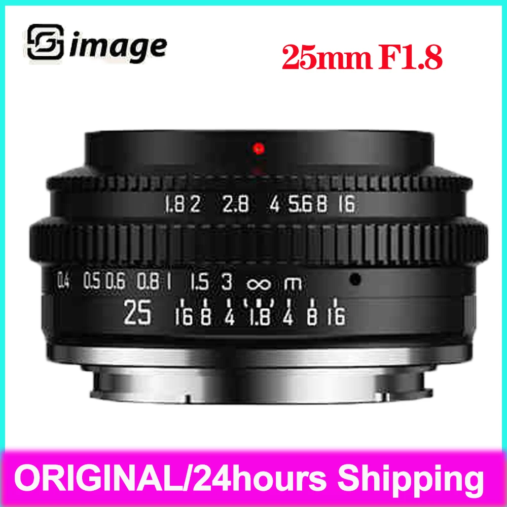 SGimage 25mm F1.8 Fixed Focus Mirrorless Lens for Portrait For Sony Fujifilm M43 Canon L mount For A6300 A6500 G1 X-T10 EOS-R10