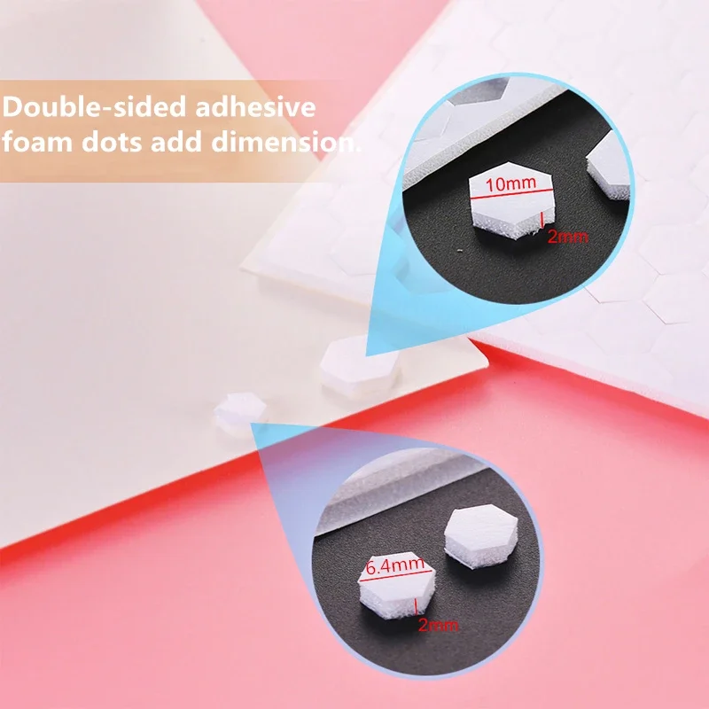 3D Double-sided Adhesive Foam Dots Adhesives Stickers Thicknes 5mm/3mm Width For DIY Cardstock Shaker Cards Making Craft Project