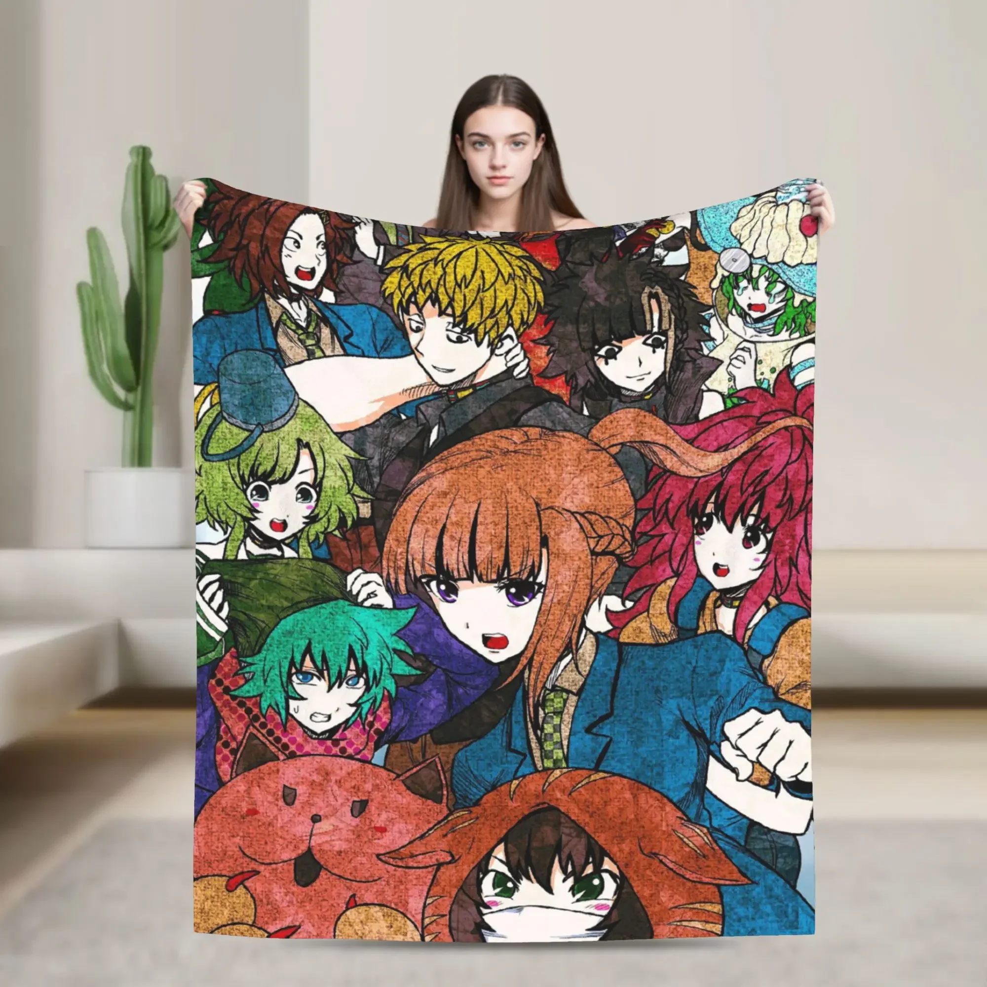 YTTD Anime Breathable Fuzzy Throw Blanket Inspired by Shin Sou Idk Sara for Cozy Home Winter Experience