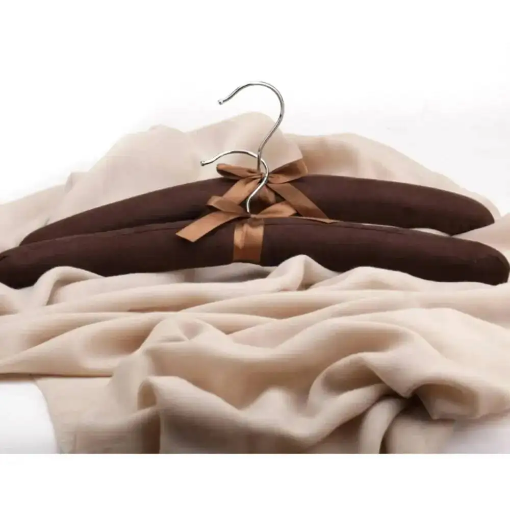 10 Stück Premium Schaumstoffgepolsterte Samt-Kleiderbügel - Nicht Markierend und Rutschfest für Zuhause, Hotel, Kleiderschrank, Schützt Seide & Feine Stoffe – Detail 4