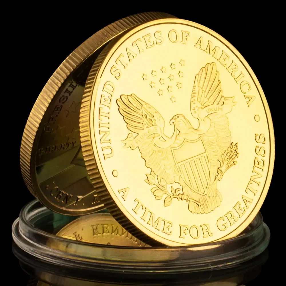 35th President of The United States John F. Kennedy Coin Gold Plated Souvenirs and Gifts Liberty Commemorative Coins