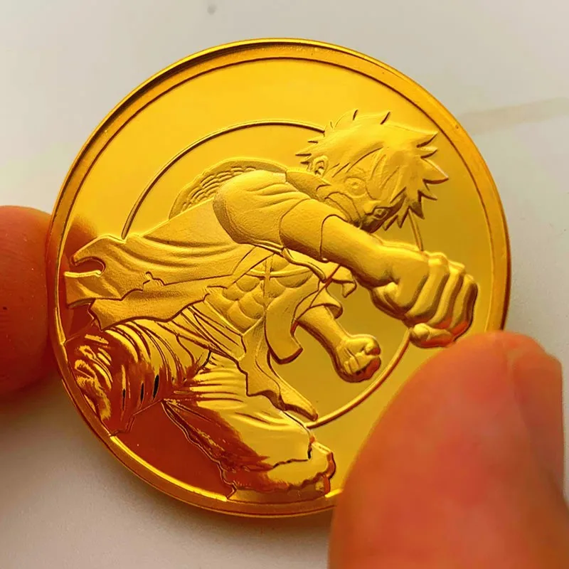 Anime giapponese One Piece Monkey D Luffy Bellissime monete d'oro commemorative Piccolo regalo