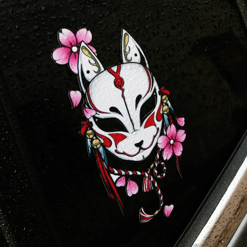 1PC Fox Mask JDM Car Stickers Waterproof Auto Window Bumper Car Body Styling Cartoon Decoration Motorcyle Fuel Tank Vinyl Decals