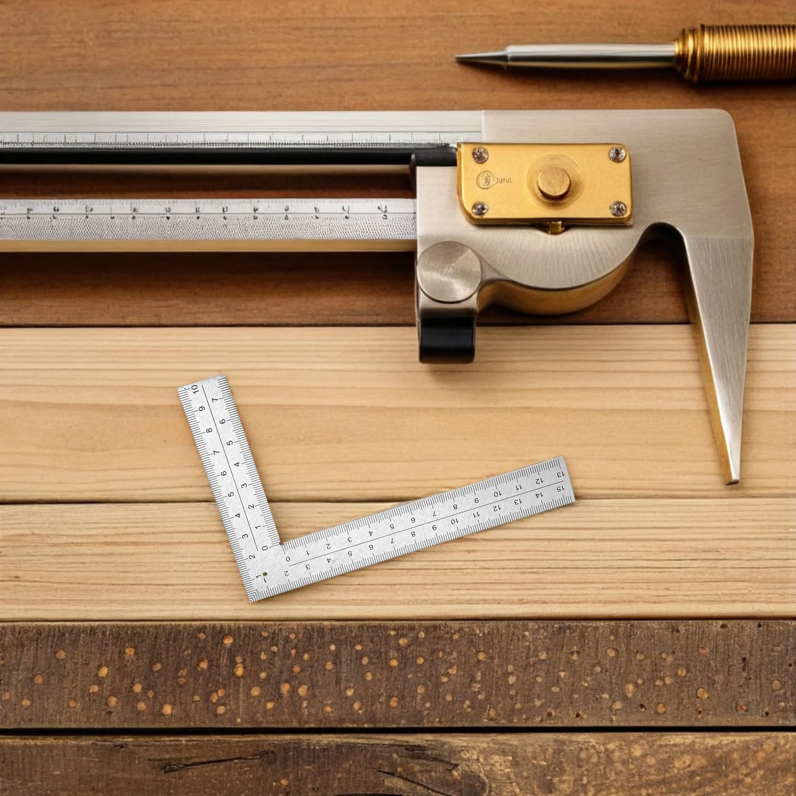 

Right Angle Ruler Stainless Steel L Shaped Carpenter Square Measuring Tool for Woodworking Drafting Framing Geometry