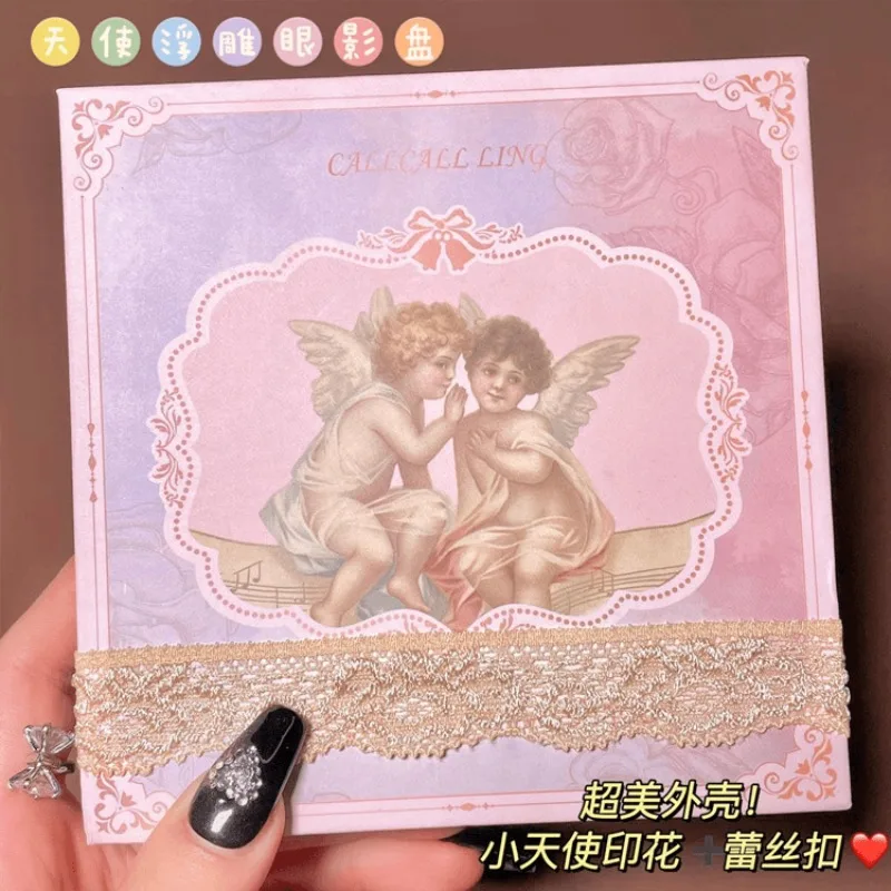 Ombretto angelo in rilievo Tavolozza di ombretti per trucco all-in-one lucido Evidenziatore Fard per il viso Tavolozze a lunga durata Cosmetici per il trucco
