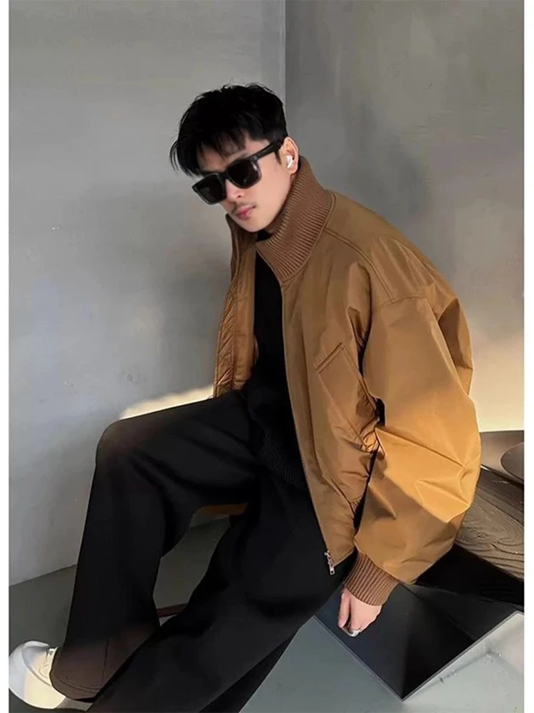 

Мужское зимнее утепленное пальто MA Pilot Jaet из хлопка, оверсайз, коричневое, с воротником-стойкой, в стиле американского стритстайла, бейсбольное