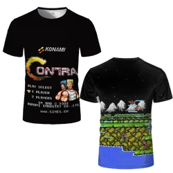 Retro 80s Contra Anime Cosplay T-Shirt Calassic Video Game T Shirts Funny Graphics Men's And Women's Fashion High Quality Tops
