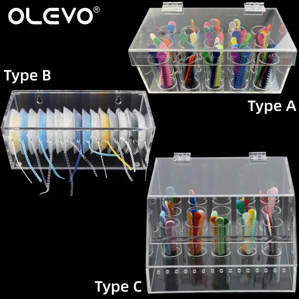 Organizador de corrente de energia ortodôntica dentária, caixa de gravata de ligadura dentária, dispensador arcylic, caixa de armazenamento de faixa de borracha ortopédica