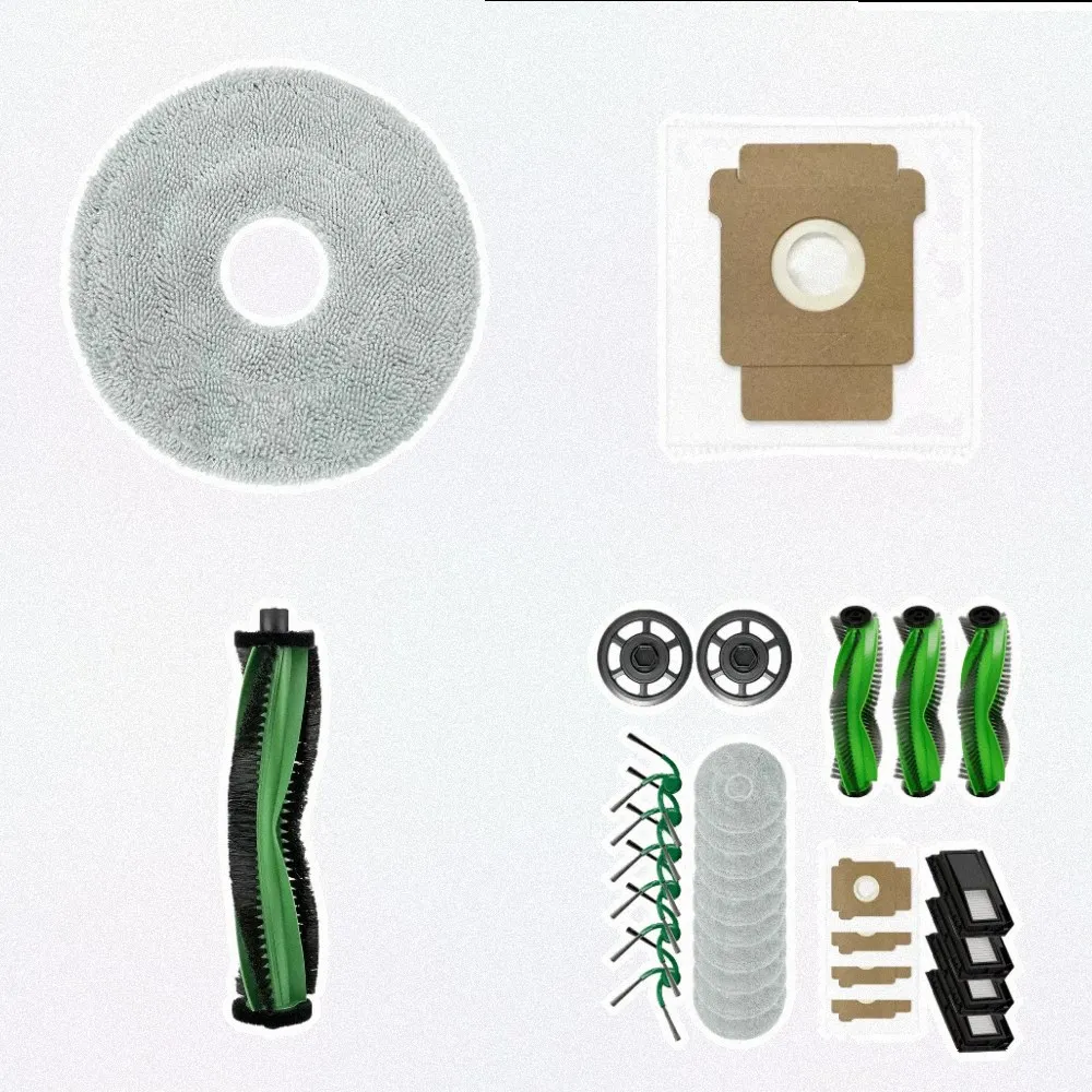For Roomba Plus 415X 415 515 516 575 576 Spare Parts Bundle 6 Side Brushes 4 Filters 4 Dust Bags 3 Rollers 10 Cloths