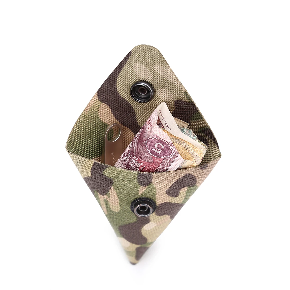  Tactical Mini EDC Tool Pouch Triangle Coin Key Holder Wallet Neck Lanyard Outdoor Sport Hunting Accessories Small Bag