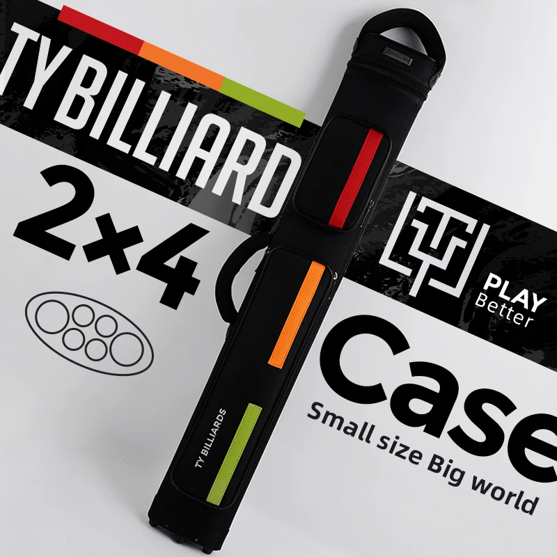 TY New Arrival 2 X 4 Case Billiards Accessories Multi-piece Rod Box Fashionable Billiard Pool Cue Case Bag Bolsa De Billar 2025