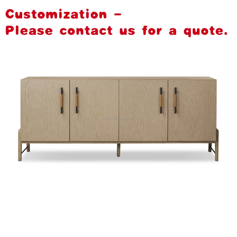custom.MYHOME Luxury 2026 Modern Style Solid Oak 4-Door Sideboard Display Cabinets with Customizable Sizes & Colors Dining R