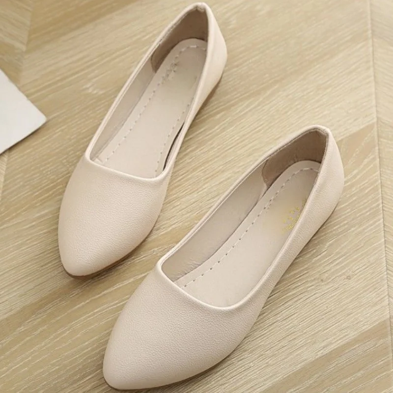 Nowe buty damskie szpiczasty nosek płaskie miękkie podeszwy obuwie damskie
