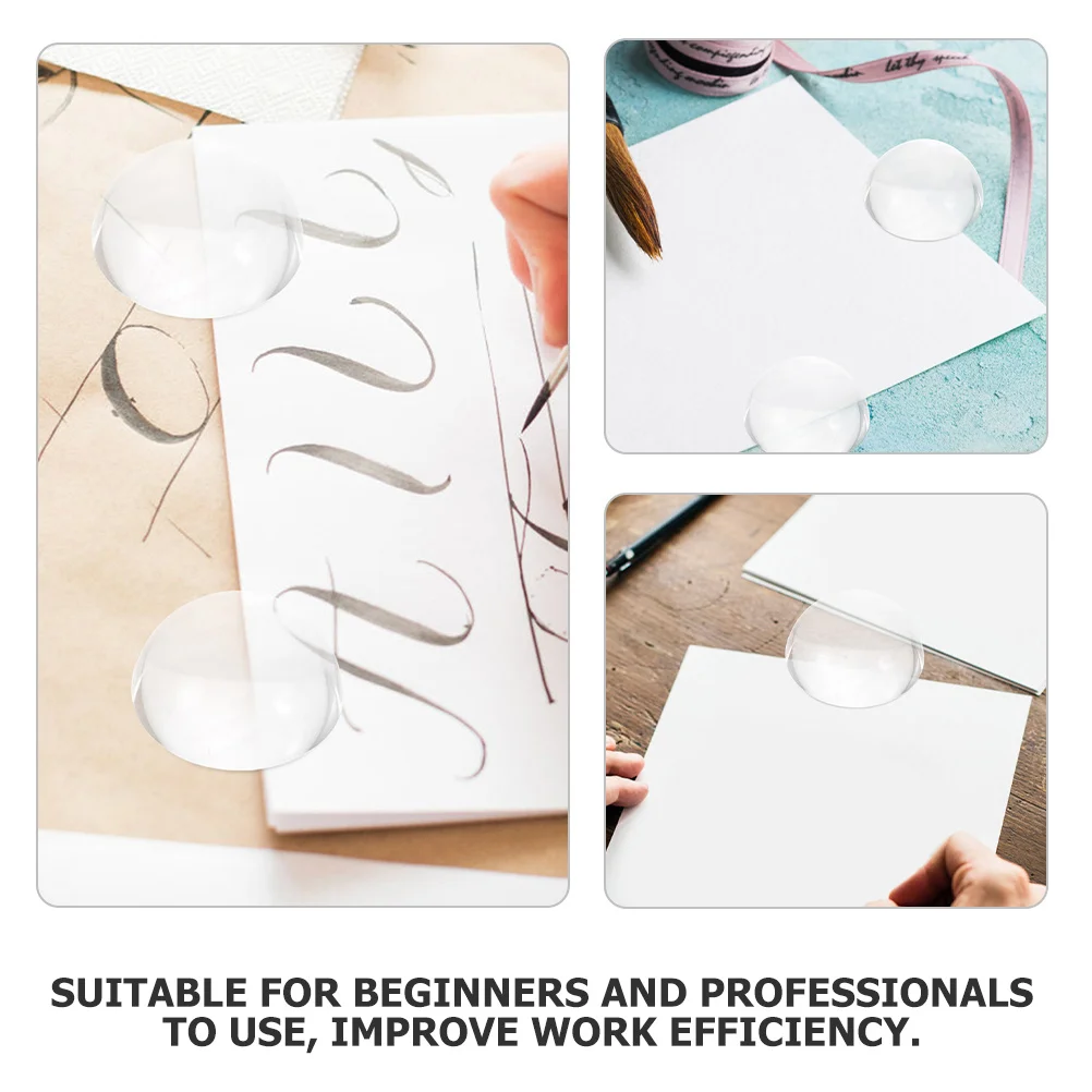 2 Stück Glaskuppel-Briefbeschwerer, Kalligraphie-Papiergewicht zum Malen, Schreiben, Üben, Nähen, Stoffgewichte, glatt, bequem, Hand