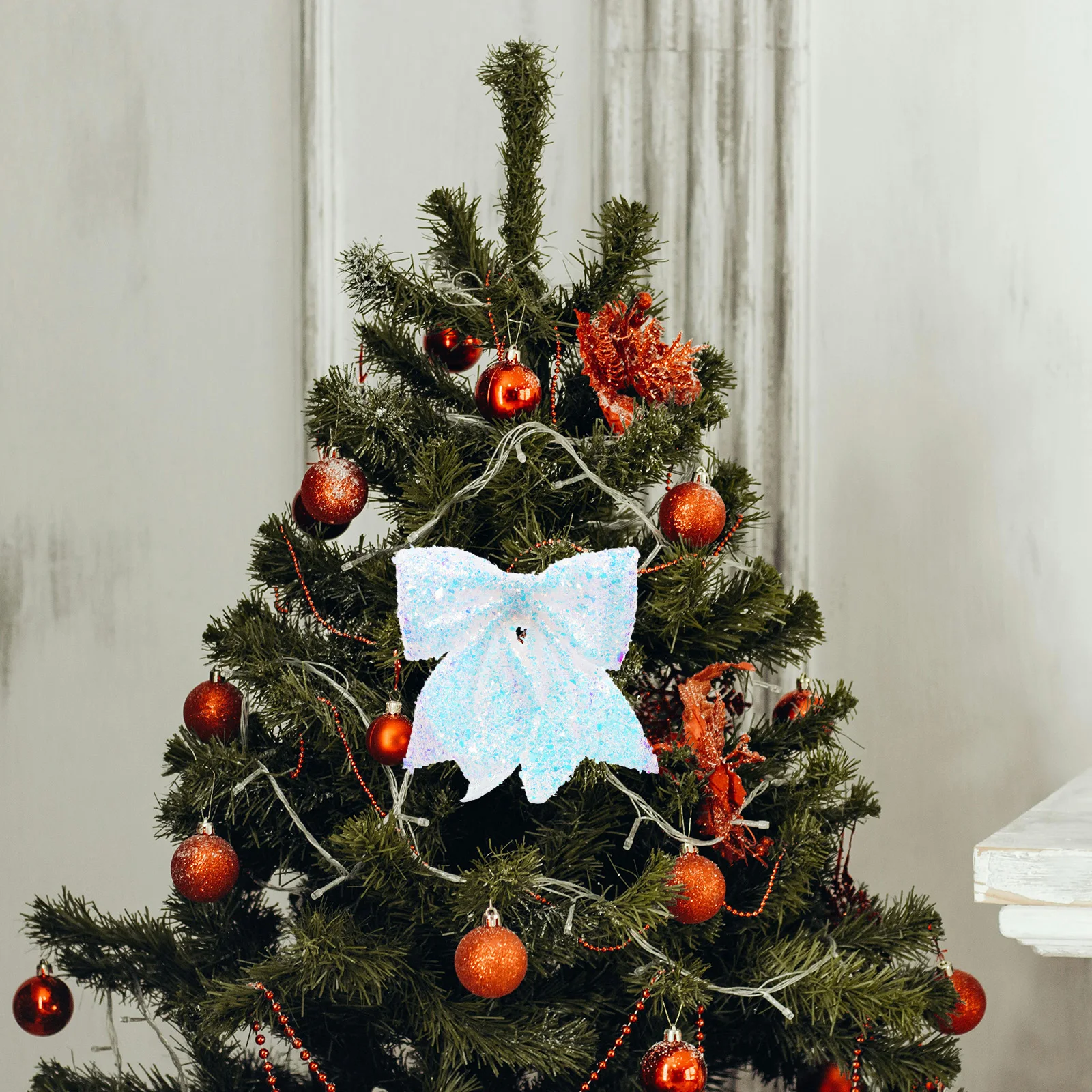 

Large Christmas Glitter Bows Pearl Cotton Xmas Tree Hanging Decor Ornaments Big Wreath Bow For Holiday Party Wall Door Outdoor