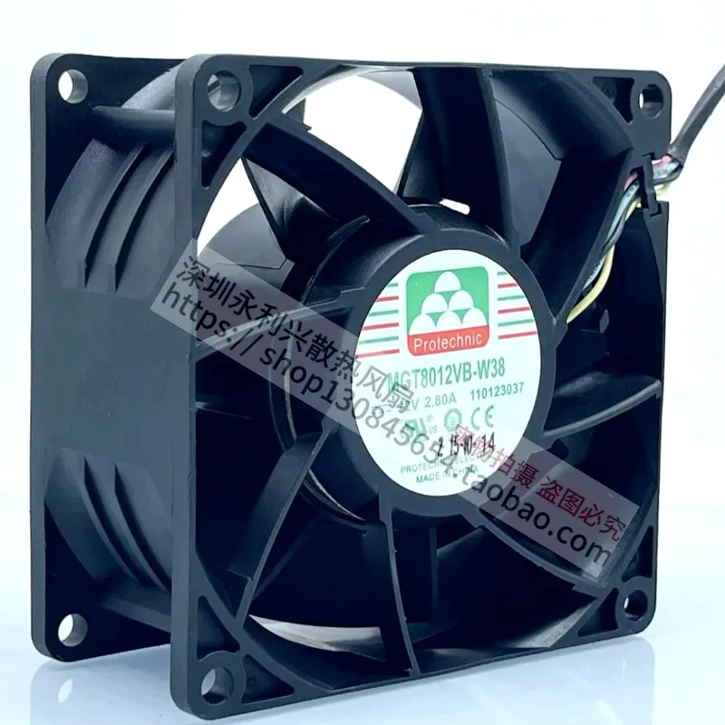 12V 2.8A 80mm High Speed Cooling Fan 8038 Brushless Fan High Airflow Quiet Operation Long-Lasting Durable Fan for PC Case Server