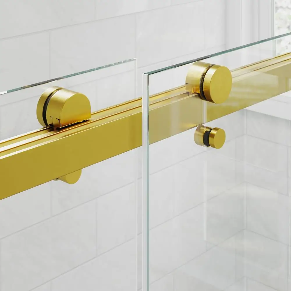 

Stainless Steel Shower Door Top Rail Rustproof Sliding Track with Buffer Modern Polished Finish for Bathroom