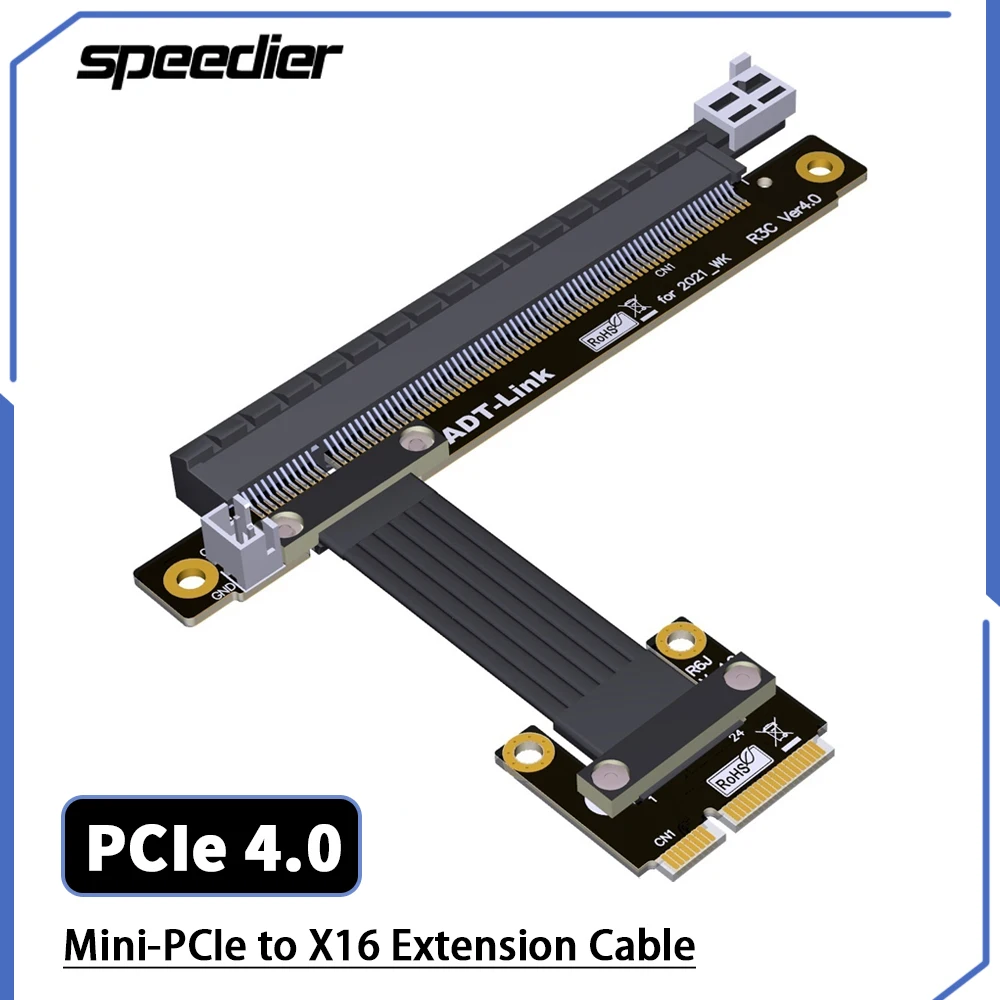 

PCIe 4.0 Riser Cable Mini PCI Express Wireless Network Card to PCIe 4.0 X16 adapter GPU extension Cable Full Speed Gen4
