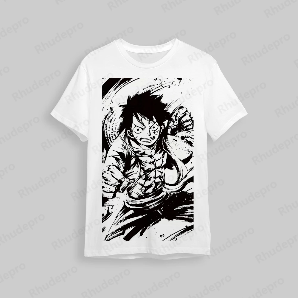 Camiseta de anime de peça única masculina e feminina, camiseta de rua infantil, top grande, cosplay, macaco D, verão, 2024 Luffy Luffy