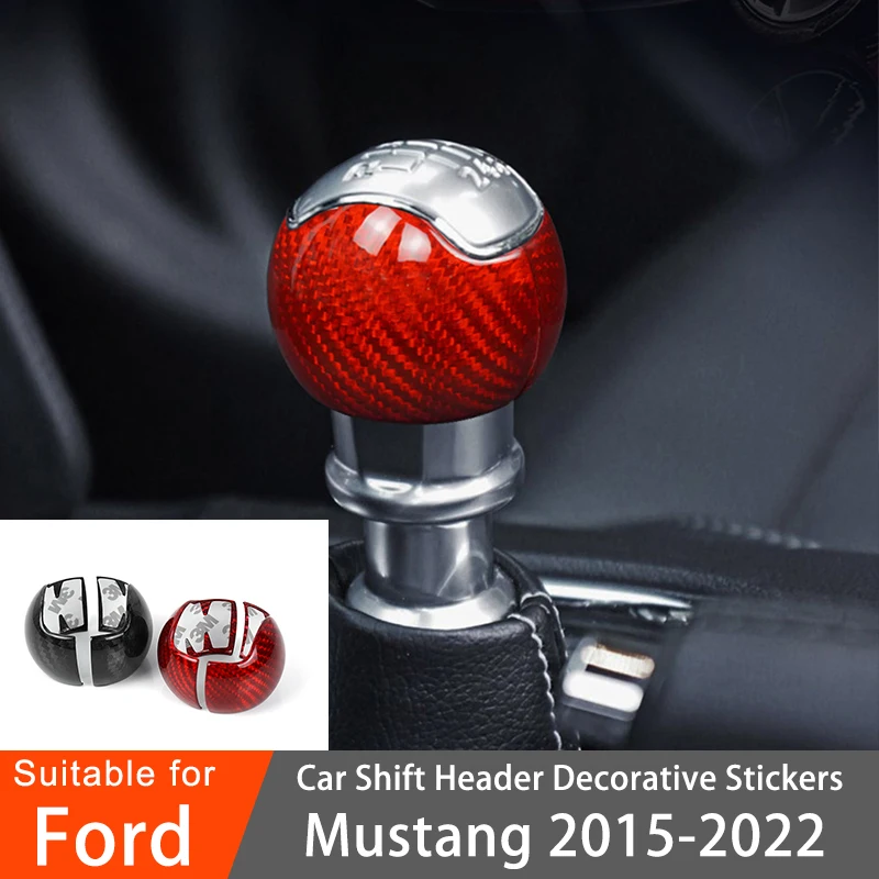 

For Ford Mustang 2015 2016 2017 2018 2019 2020 2021 2022 Carbon Fiber Interior Modification Car Shift Header Decorative Stickers