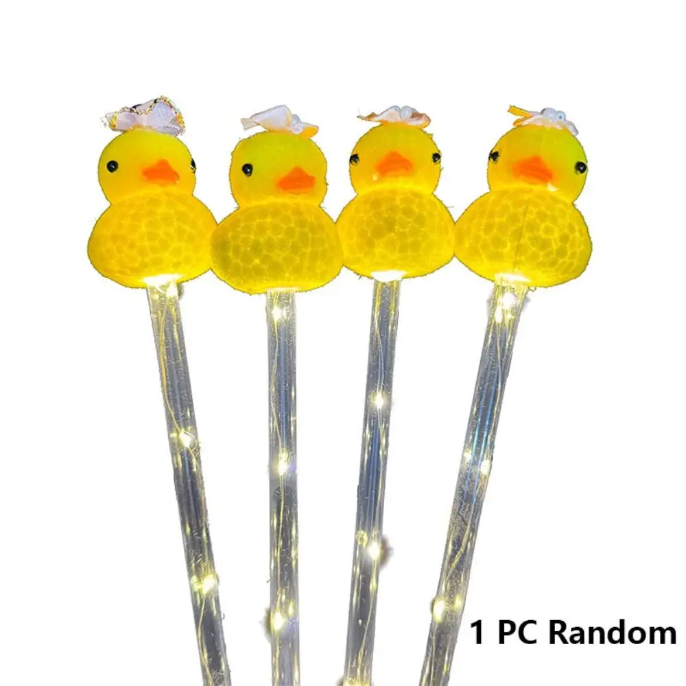 Little Yellow Duck Fairy Stick, 3D Cartoon, Sparkling Glowing Stick, Venda Criativa, Flash Stick Bonito, Aniversário de Natal e Casamento, Novo