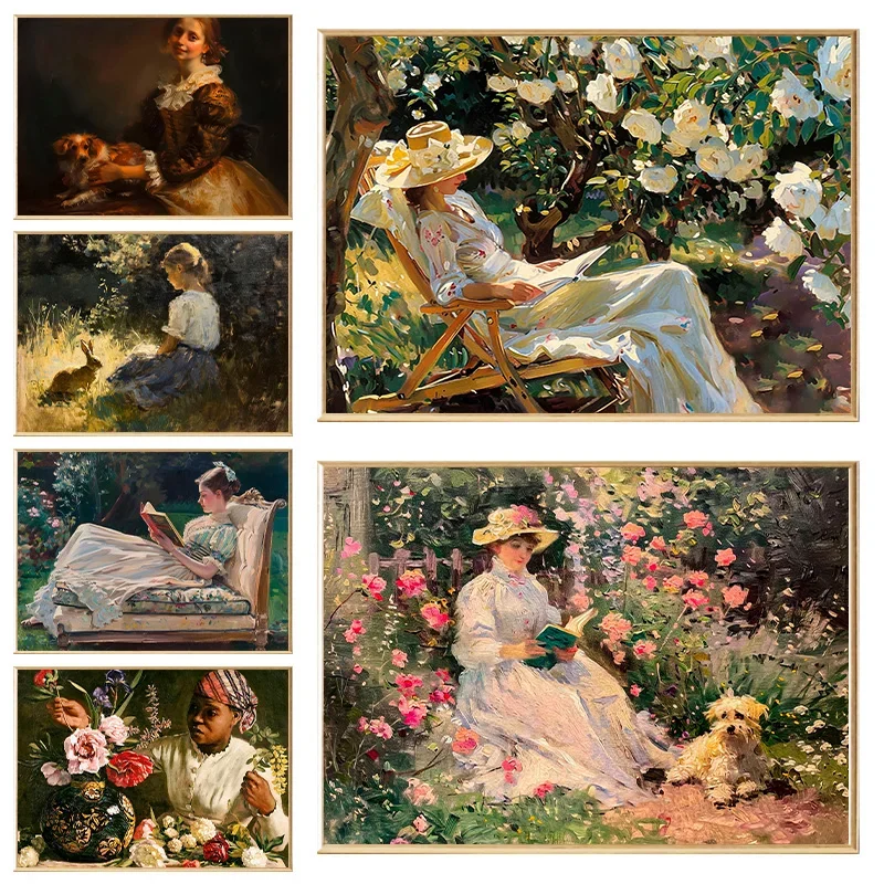 

Victorian Portrait Woman Painting Posters and Prints Canvas Printing Vintage Wall Art Picture for Living Room Home Decoration