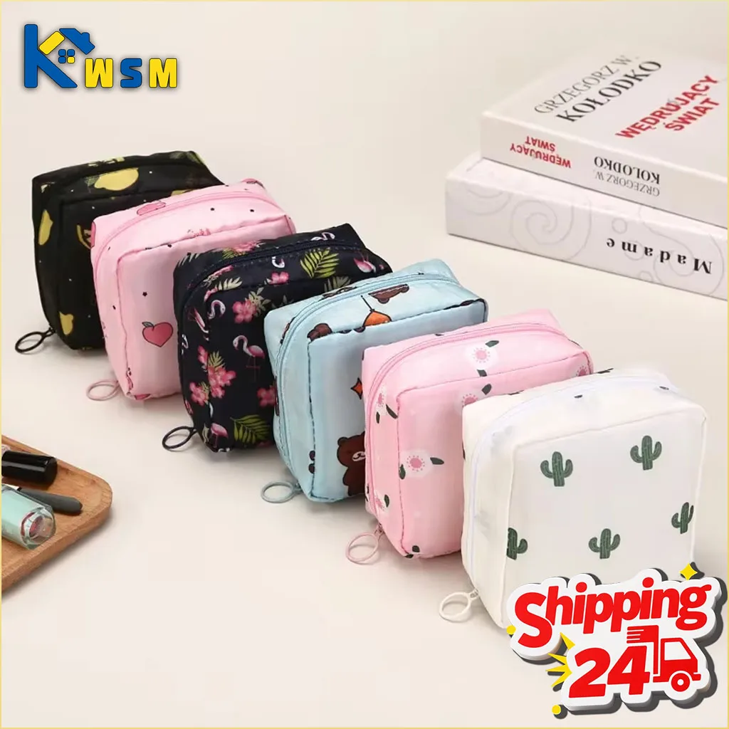 

Cartoon Sanitary Napkin Holder Portable Pouch for Women Menstrual Period Storage Bag Travel Toiletry Organizer Case