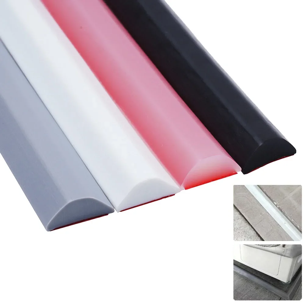 Silicone Bathroom Water Stopper Self-Adhesive Water Retaining Strip Bendable Bathroom Door Washing Machine Shower Dam Barrierbat