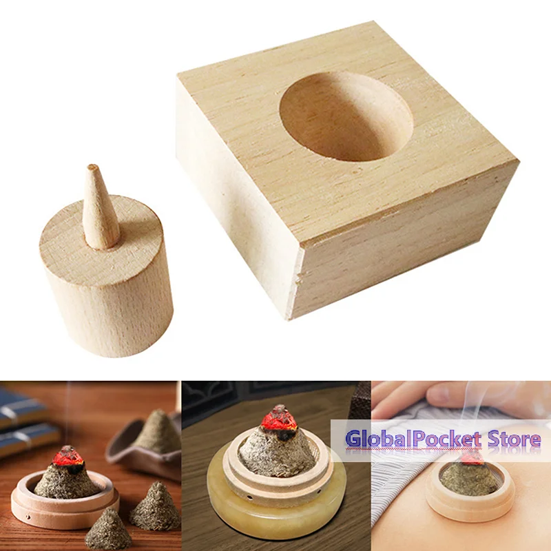DIY Moxibustion Tower Wooden Mould Pure Wormwood Moxa Traditional Chinese Medicine Therapy Body Massager Warm Uterus Health