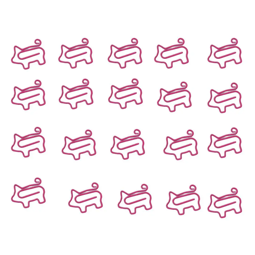 

20 Pcs Creative Paper Clip Crafting Pig Bookmark Clips Bookmarks Funny Office Supplies Piggy
