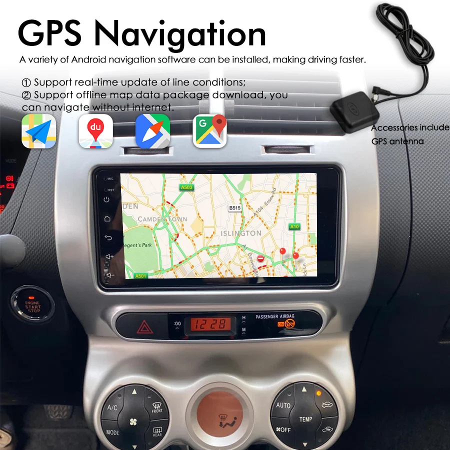 8GB Ram 128GB Rom Urban Cruiser Car Radio Stereo For TOYOTA IST Android 13 Multimedia Player GPS Navigation Carplay Head Unit