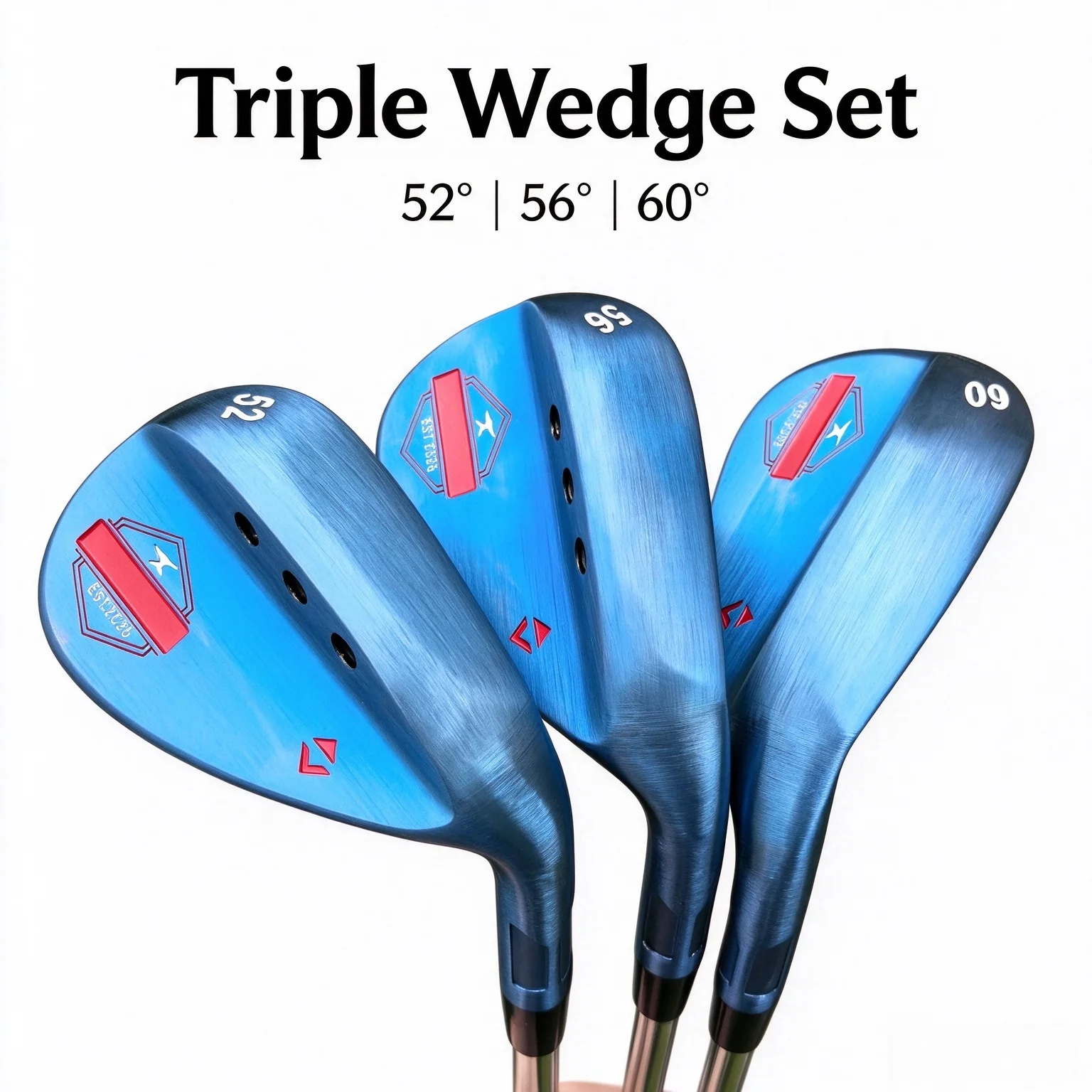 3 Pcs Golf Wedges, Sand Wedges, Chip Wedges, Steel Shafts, 48/50/52/54/56/58/60 Degrees, Men's Golf Clubs, High Spin, Blue Wedges