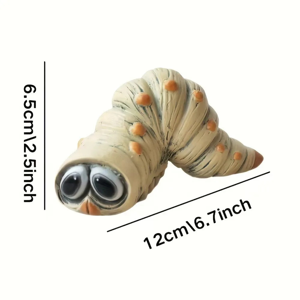 مضحك في الهواء الطلق كاتربيلر تمثال الراتنج الحرفية نابض بالحياة حديقة دودة زخرفة اليدوية الحيوان تمثال هالوين ديكورات للباحة #6