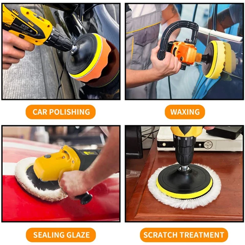 Imagem -06 - Car Polishing Pad Kit Esponja Polonês Pads Remover Arranhões Polindo Cera Limpeza Conjunto para Polidor Tampão Tool 3
