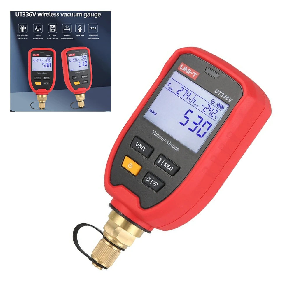 The UT336V Digital Vacuum Gauge Offers A Range Of 1-19000 Microns And Is Compatible With HVAC Systems Via An App Connection.