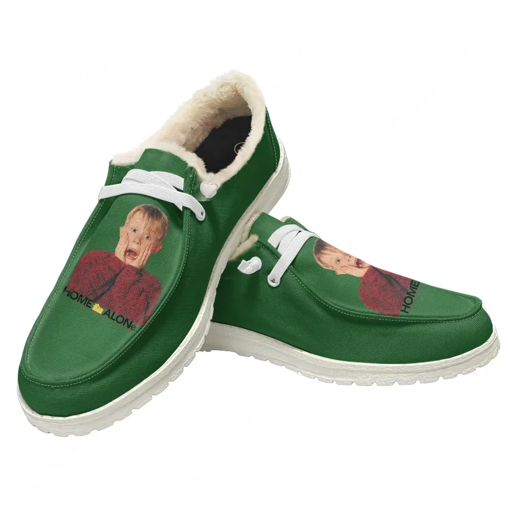 

Плюшевые тапочки Home Alone для мужчин, женщин и подростков, теплые, для дома и улицы, высококачественные, модные, легкие, индивидуальная обувь