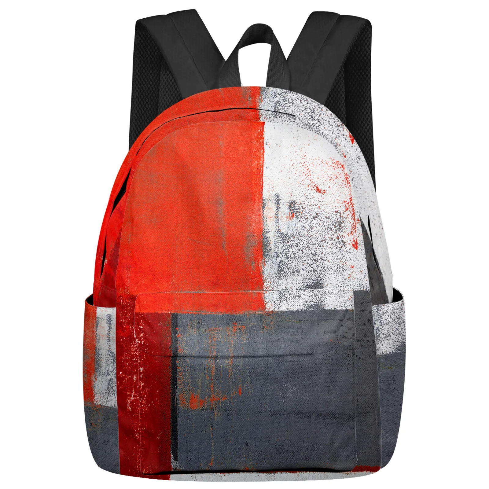 Oil Painting Style Abstract Geometric Red Backpacks Custom Student School Bags Laptop Backpack Men Women Female Travel Mochila