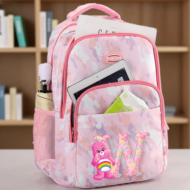 

Kawaii Care Bears Schoolbag Student Cartoon Anime Large Capacity Backpack Waterproof Breathable Bookbag Cute Stationery Bag Gift