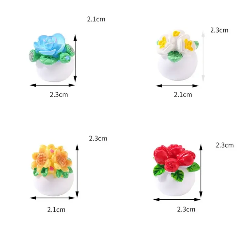 High Imitation  Simulation Potted Plants Not Easy Get Dusty Resin Mini Plant Model Simulation Flower