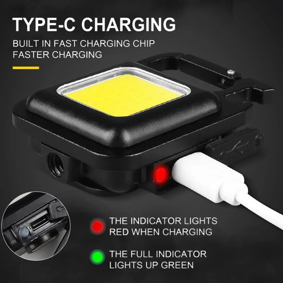 Multifunctionele Mini COB-sleutelhanger Led-licht Zaklampen Oplaadbare draagbare noodlampen Outdoor Lanterna Camping Vissen