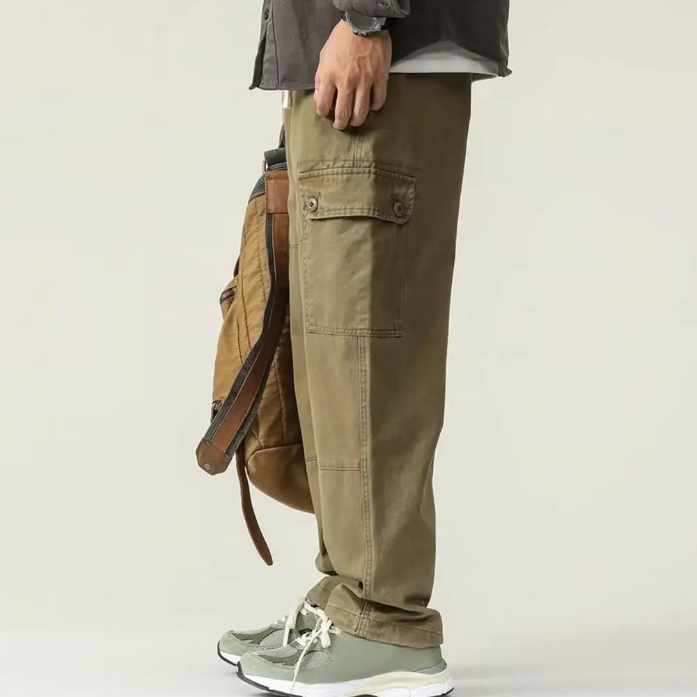 Men Trousers Vintage Style Men's Cargo Pants with Multiple Pockets for Outdoor Travel Streetwear Fashion Men Casual Trousers