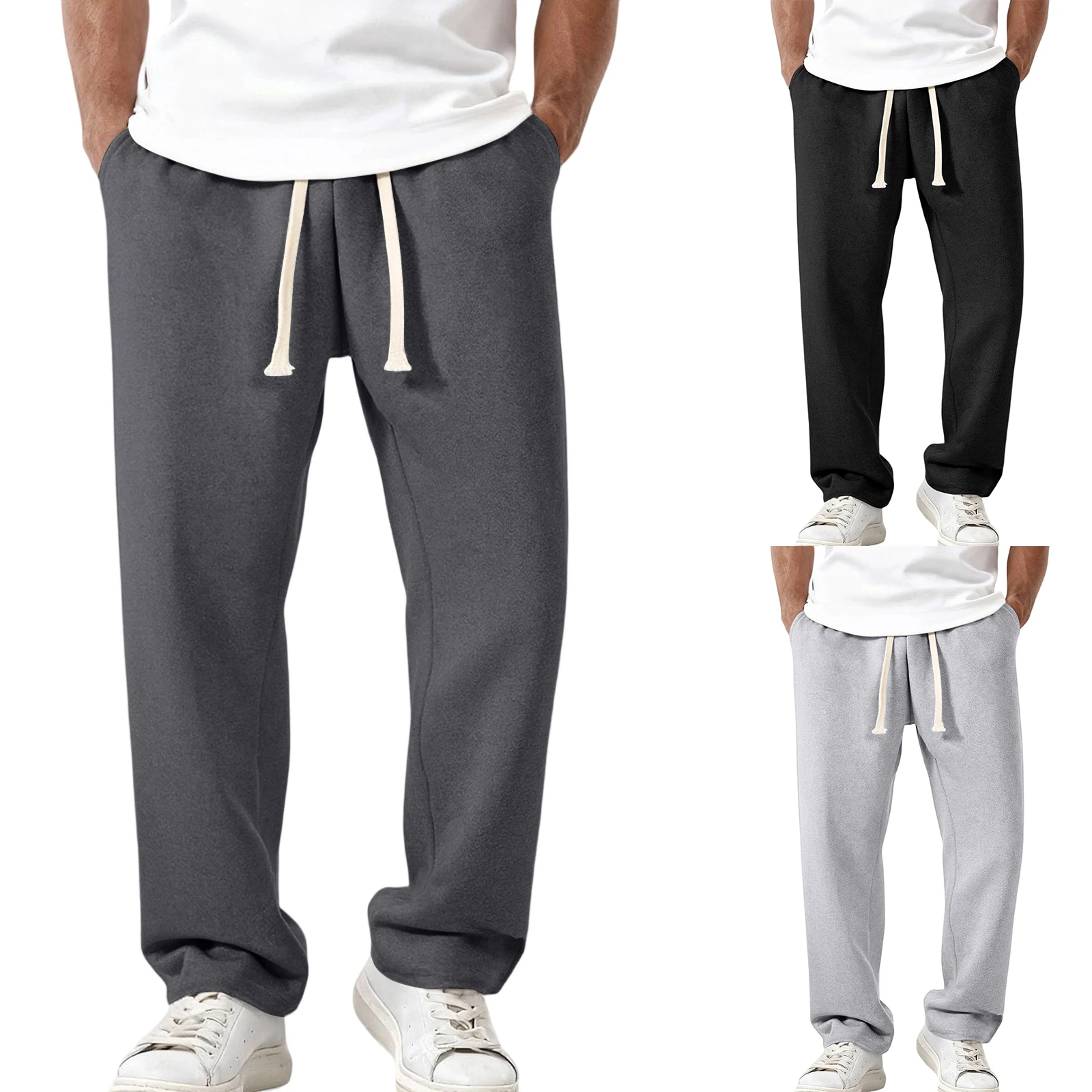 

Мужские спортивные брюки, дышащие свободные джоггеры с эластичной резинкой на талии и шнурком, повседневная повседневная легкая уличная одежда, походные брюки, брюки