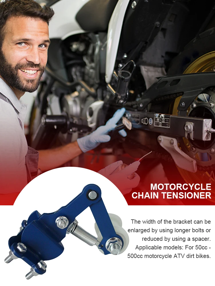 1/2PCS Motorcycle Chain Tensioner with Guide Wheels Pulley Chain Tensioner Motorcycle Chain Adjuster for 50cc-500cc ATV Motocros - Image 6