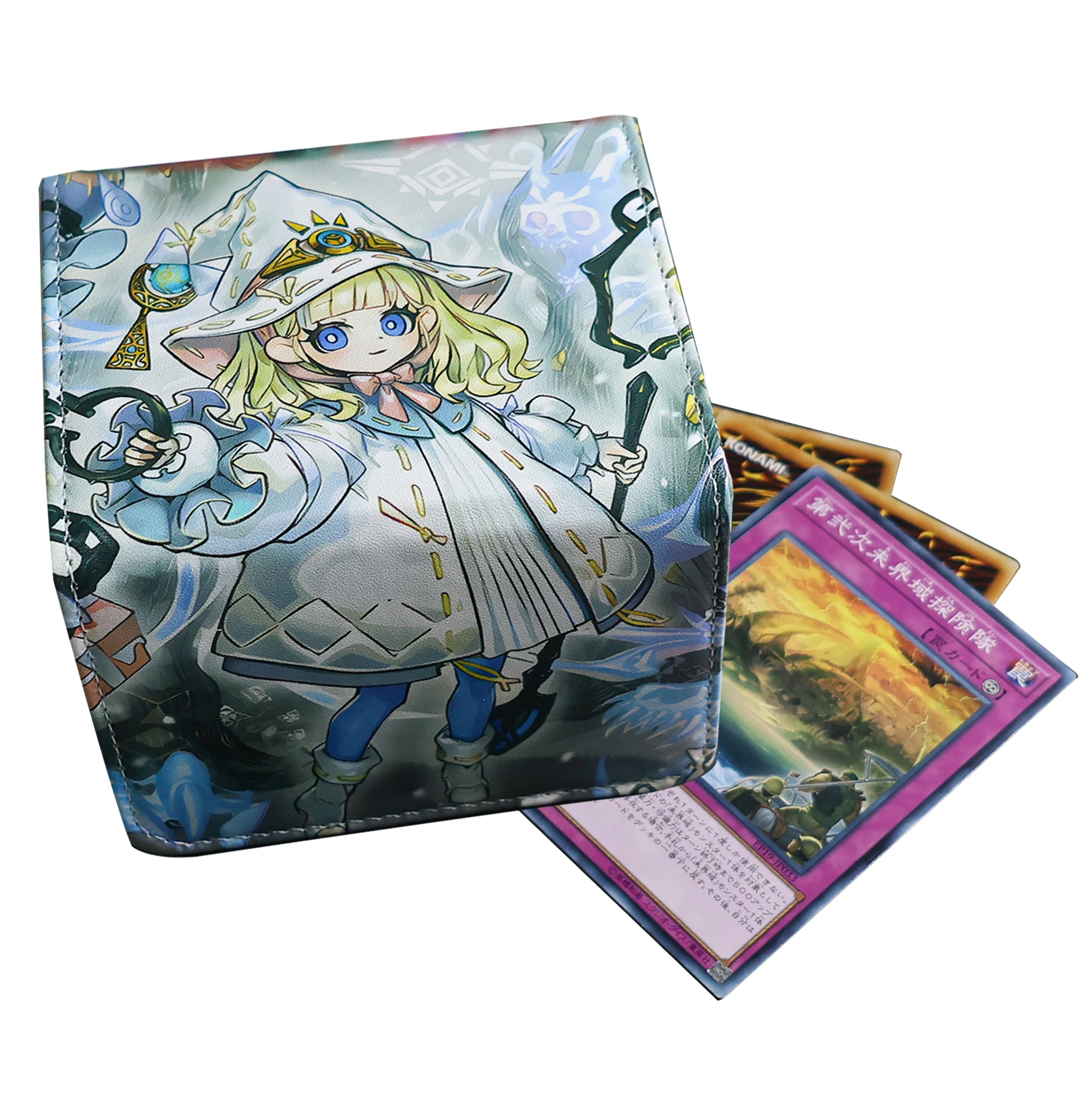 Caja de baraja de cartas para tarjetas Yugioh MTG, más de 100 fundas de baraja para TCG CCG, caja de almacenamiento de tarjetas de cuero PU compatible con comerciales coleccionables