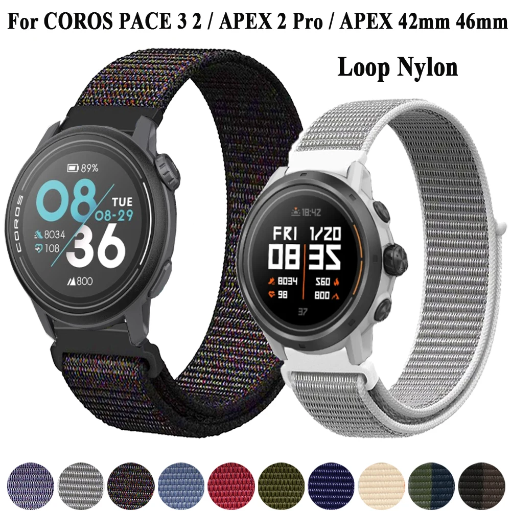 Correa deportiva de nailon para reloj COROS PACE 3 / PACE 2, accesorios para pulsera COROS APEX 2 Pro APEX 46mm 42mm
