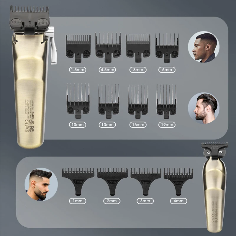 KIKIDO 2-in-1 Combo Kit Barber Hair Clipper For Men Professional Electric Beard Hair Trimmer Rechargeable Haircut KK-642