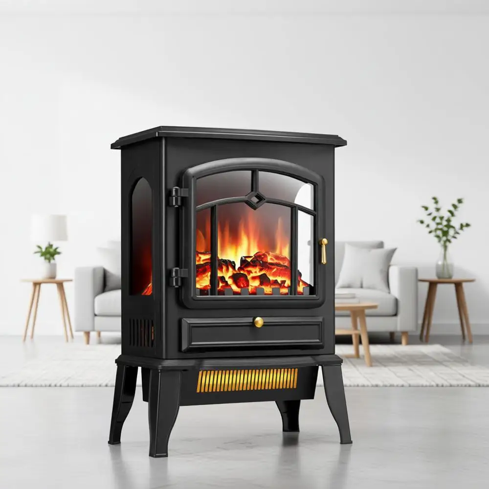 

Стильная малогабаритная печь-камин Dral 15, 3D-эффекты реалистичного пламени, безопасная конструкция с защитой от перегрева