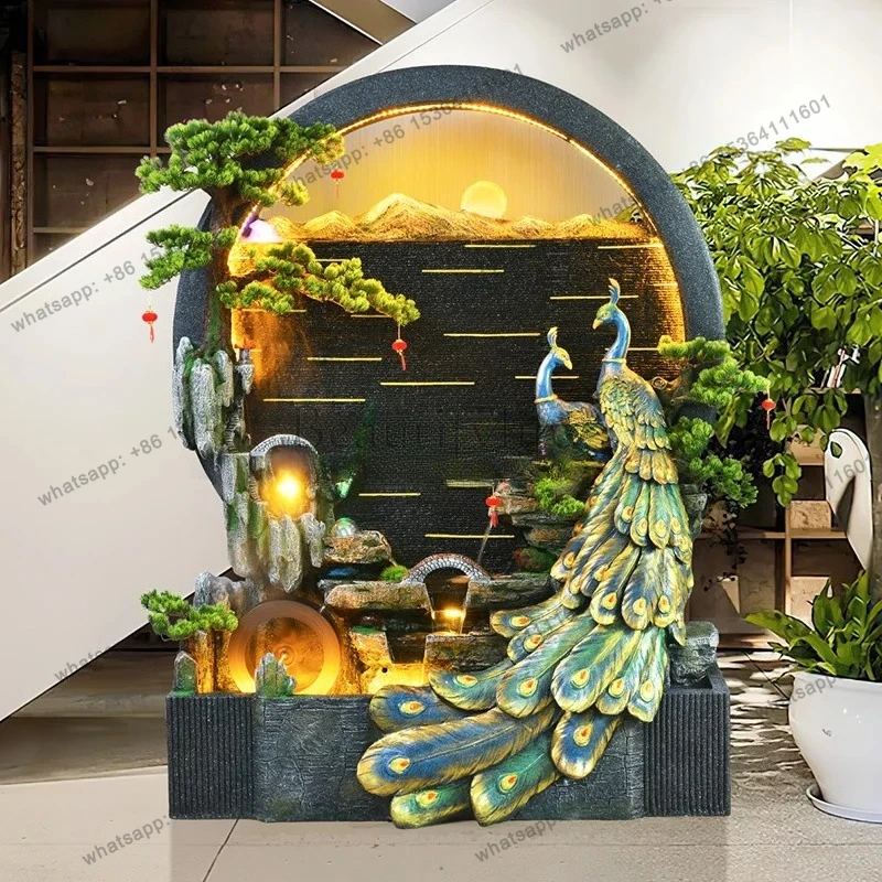 

Lucky rockery fountain courtyard landscape fish pond decoration water curtain wall screen circulating water ornament