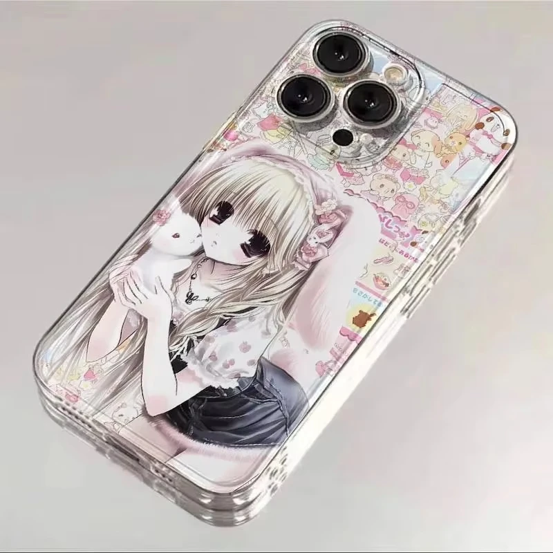 Funda de Silicona Transparente con Orejas de Conejo para iPhone 17 Pro Max, 16, 15 Pro, 14, 13, 12, 11, XR, XS, 17 Air, 16 Plus